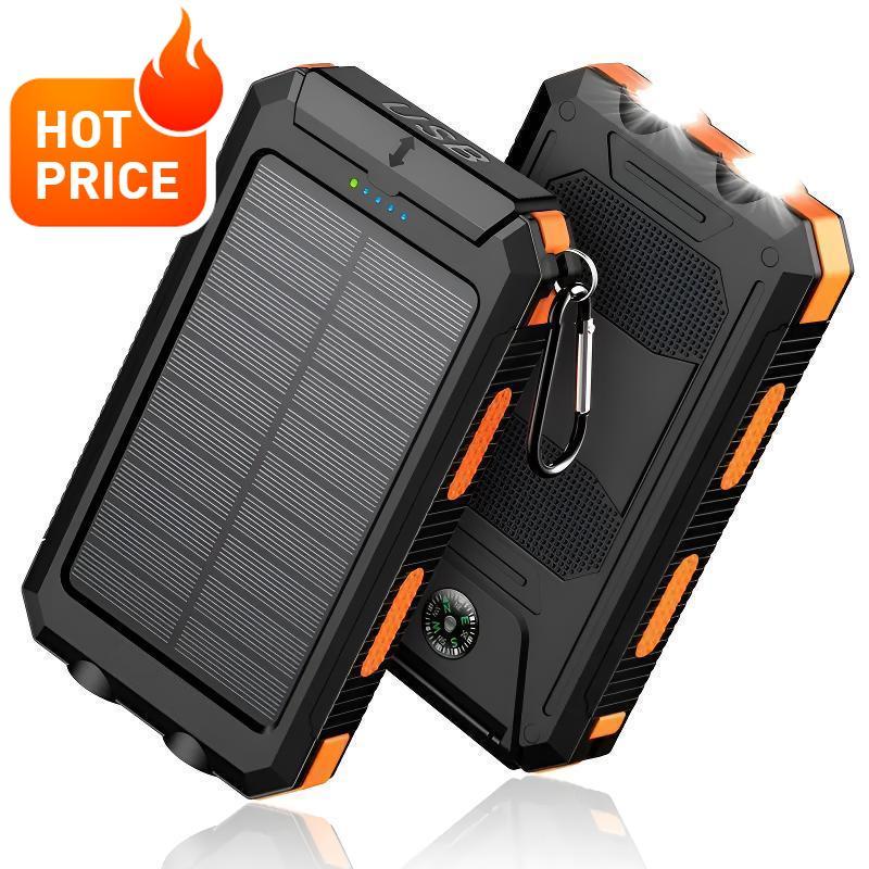Solar Emergency Charger - 【FREEShip】Solar Charger PowerBank 10000mAh Solar Phone