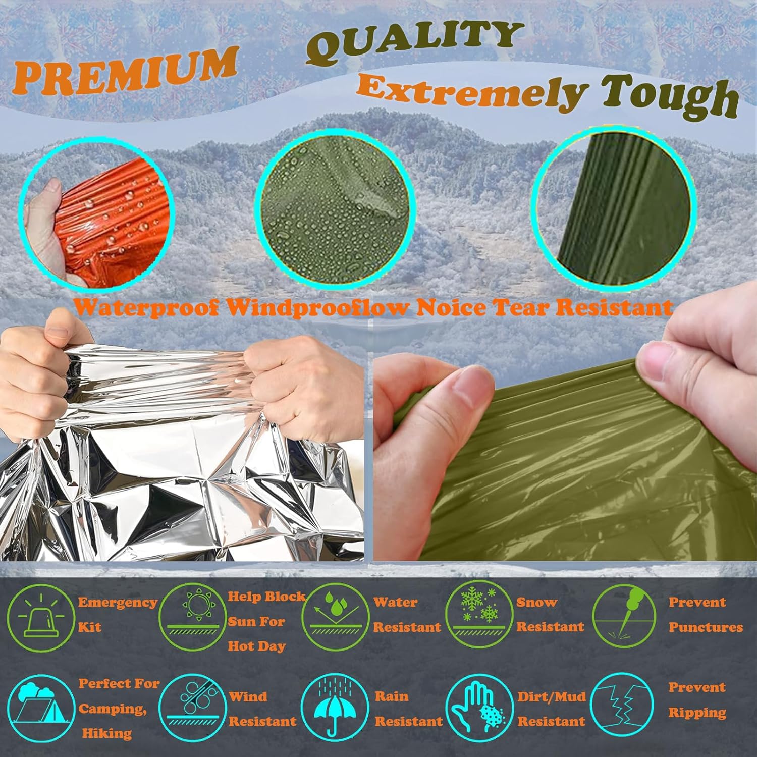 Camping Raincoat Waterproof Su - Survival Blanket Reflective avaliação e preço