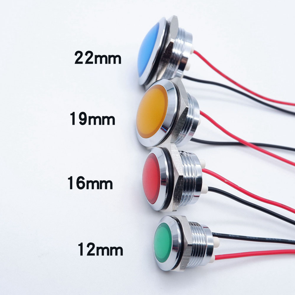 10pcs 12/16/19/22mm Metal LED  - Signal Panel Orange avaliação e preço