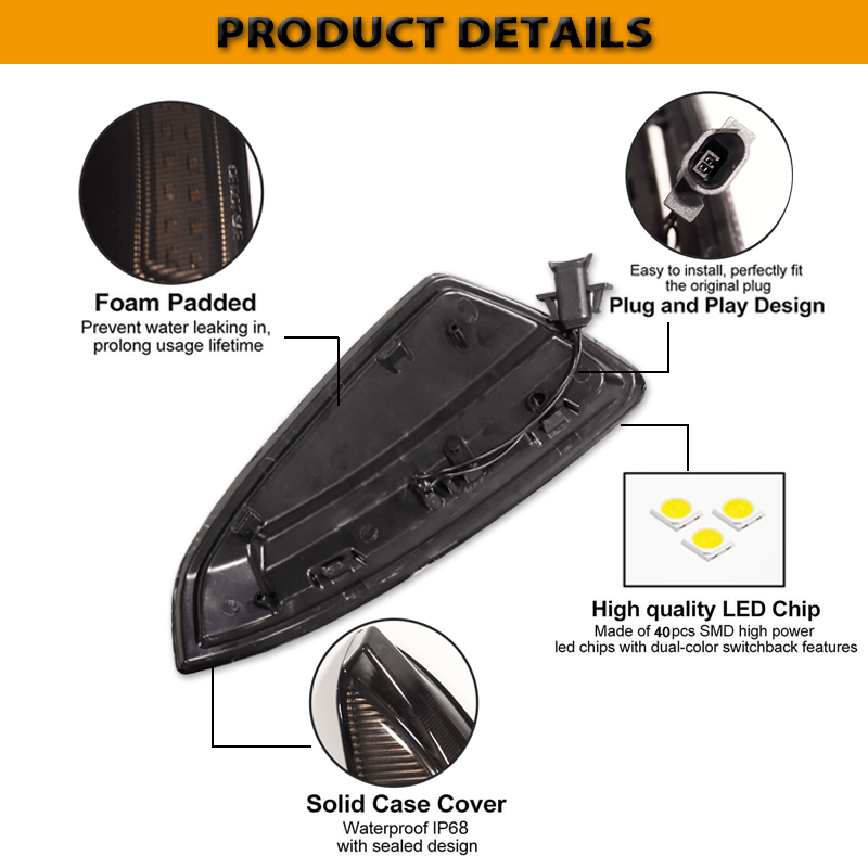 LED Dynamic Turn Signal Light  - Signal Panel Orange avaliação e preço