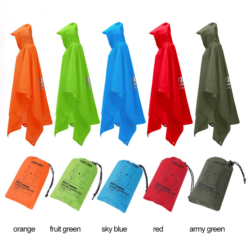 3 In 1 Outdoor Raincoat Hooded - Emergency Poncho Rain avaliação e preço