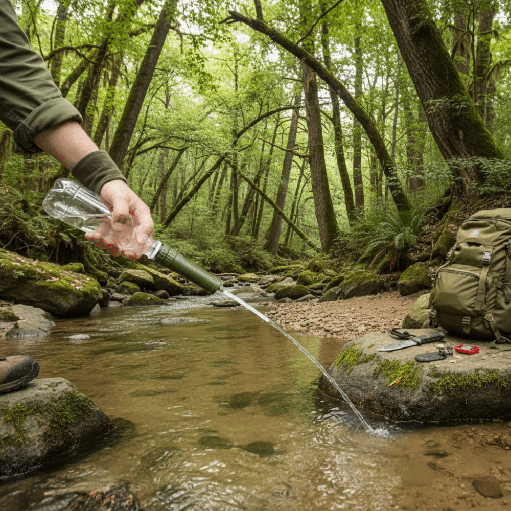 ABS Outdoor Mini Water Filter  - Water Purification Straw avaliação e preço