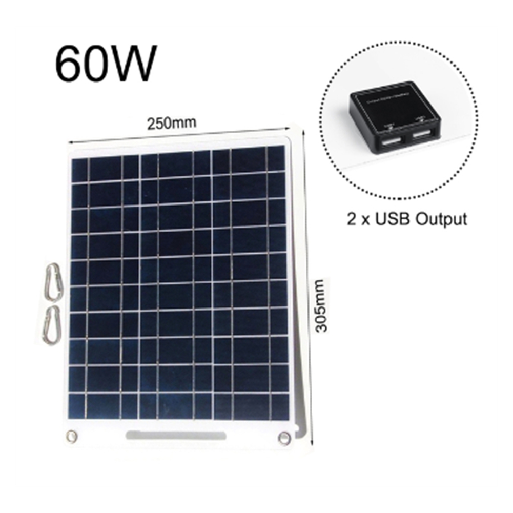 New 60W Solar Panel Portable 5 - Solar Emergency Charger avaliação e preço