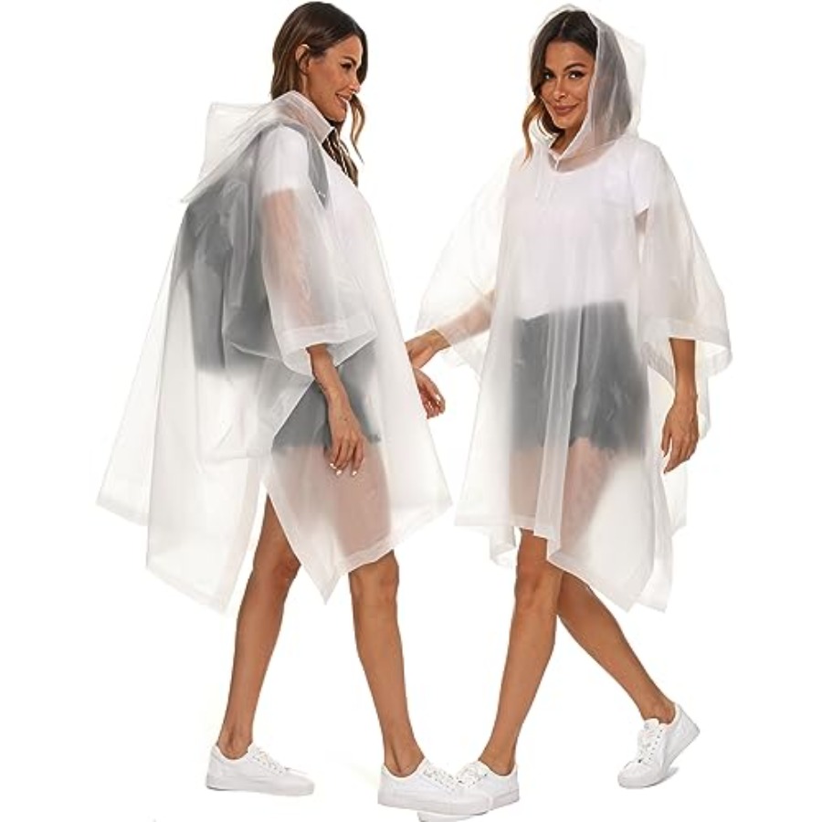 2 Pack Rain Ponchos for Adults - Emergency Poncho Rain avaliação e preço