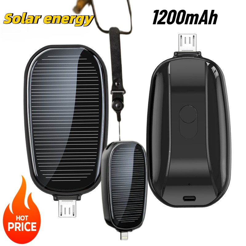 1200mAh Solar Mini Power Bank  - Solar Emergency Charger avaliação e preço