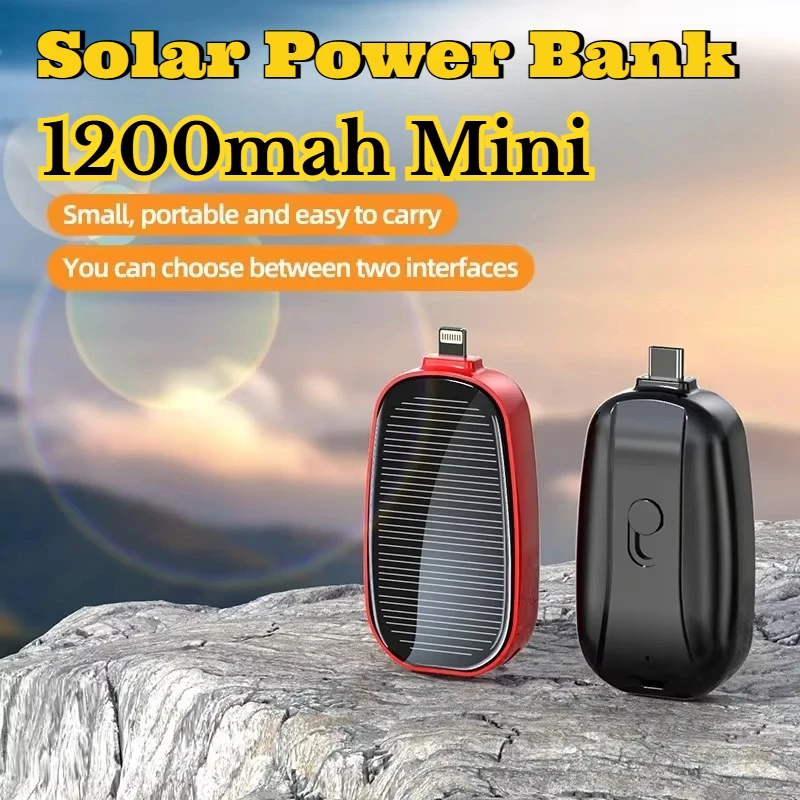 1200mAh Solar Mini Power Bank  - Solar Emergency Charger avaliação e preço