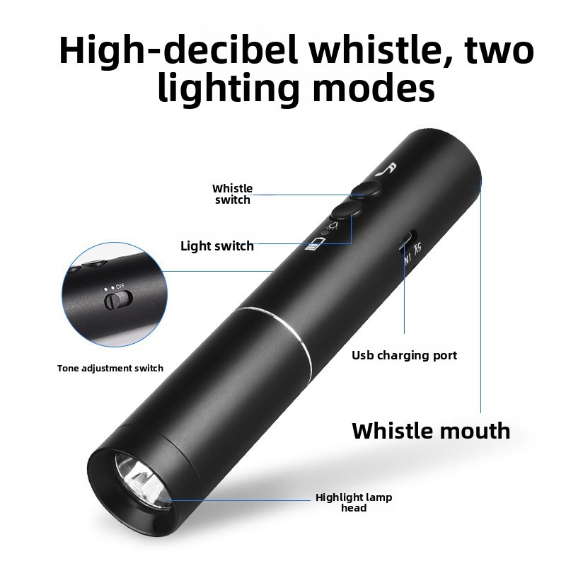 New LED Flashlight Electronic  - Emergency Whistle Loud avaliação e preço
