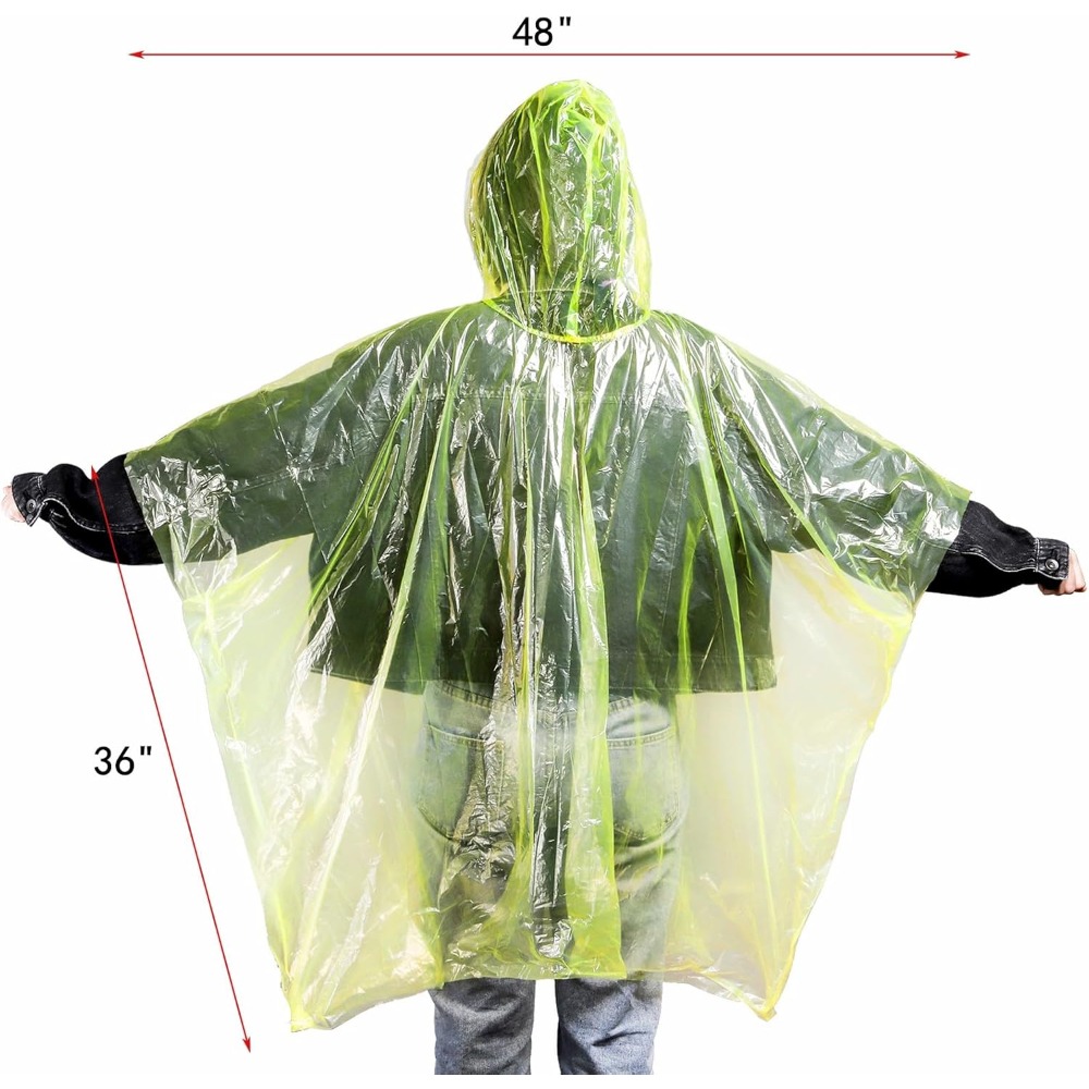 20 Pack Disposable Rain Poncho - Emergency Poncho Rain avaliação e preço