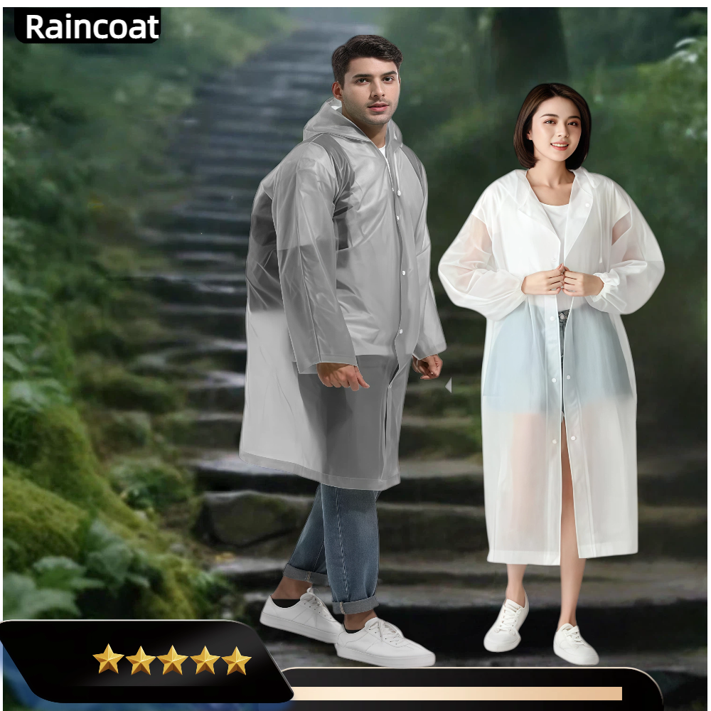 Rain Ponchos For Adults Pouch  - Emergency Poncho Rain avaliação e preço