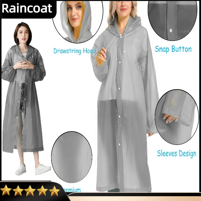 Rain Ponchos For Adults Pouch  - Emergency Poncho Rain avaliação e preço