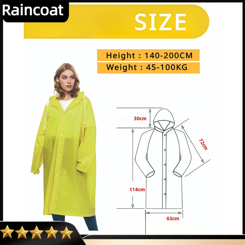 Rain Ponchos For Adults Pouch  - Emergency Poncho Rain avaliação e preço