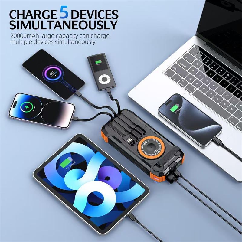 20000mAh Hand Crank Solar Powe - Solar Emergency Charger avaliação e preço
