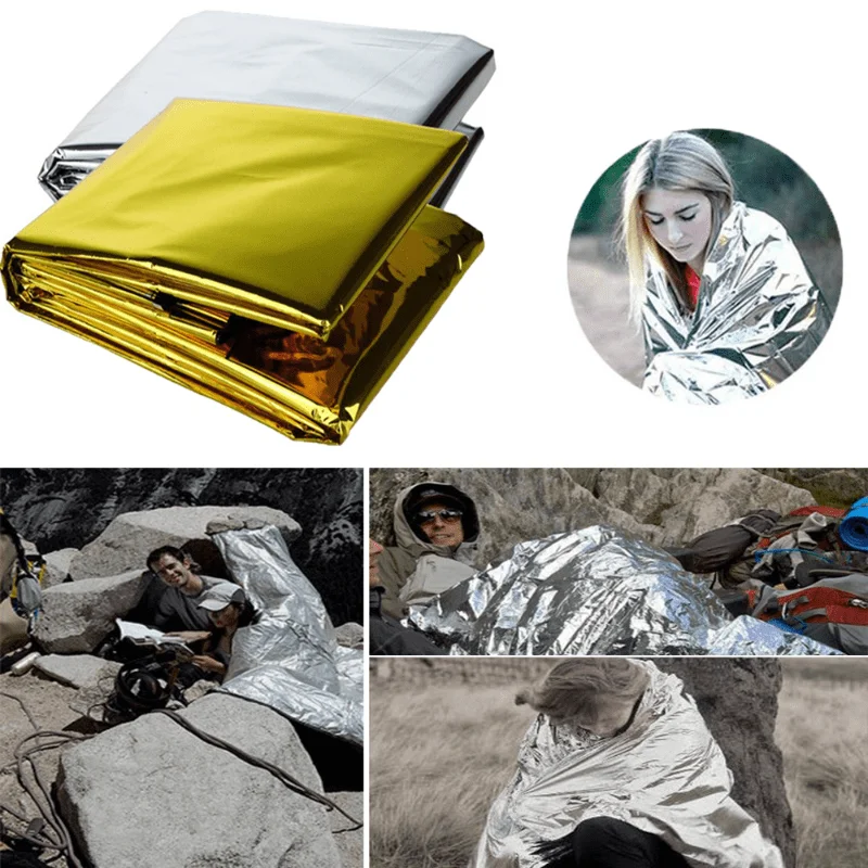 1pcs Outdoor survival portable - Survival Blanket Reflective avaliação e preço