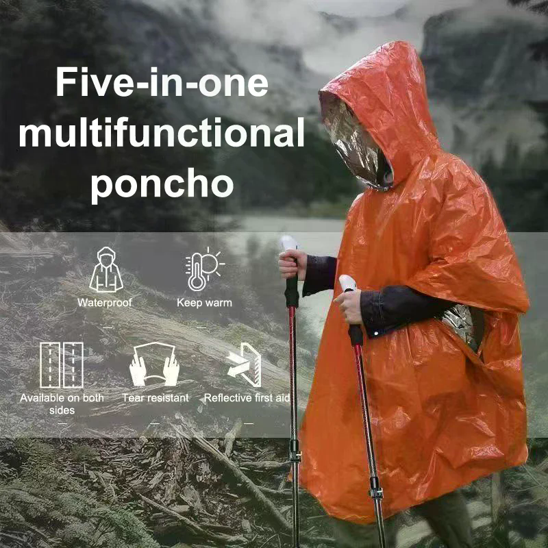4PCS Emergency Survival Rain H - Survival Blanket Reflective avaliação e preço