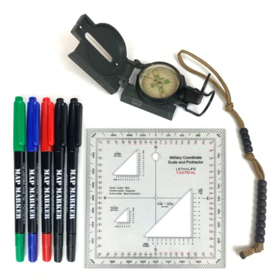 Land Nav Kit with Lensatic Com - Compass Lensatic avaliação e preço