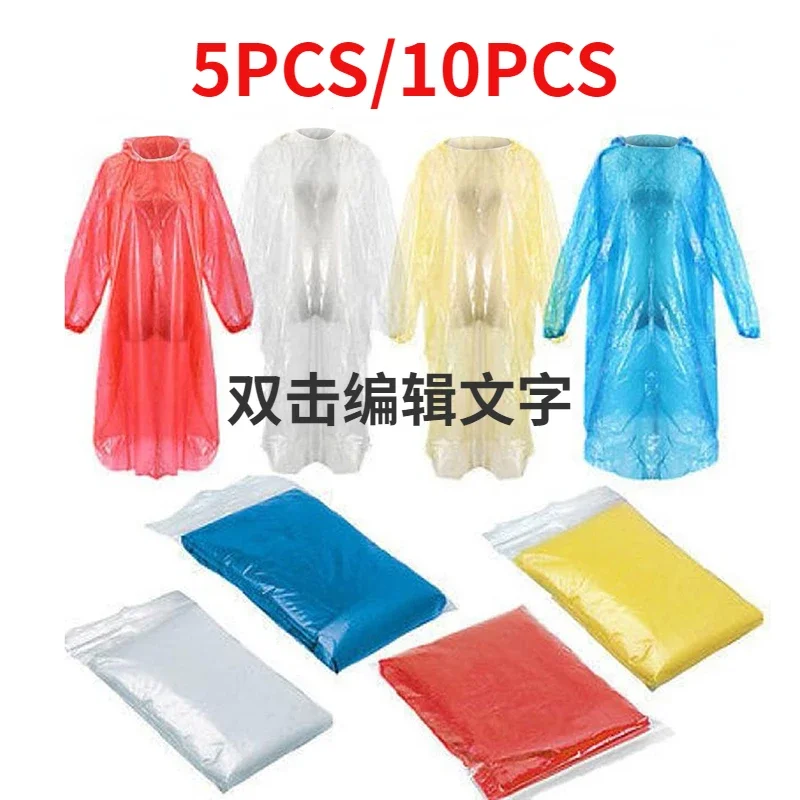 5/10PC Disposable Raincoat Adu - Emergency Poncho Rain avaliação e preço