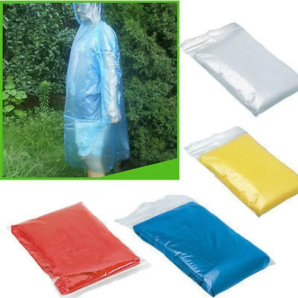 5/10PC Disposable Raincoat Adu - Emergency Poncho Rain avaliação e preço