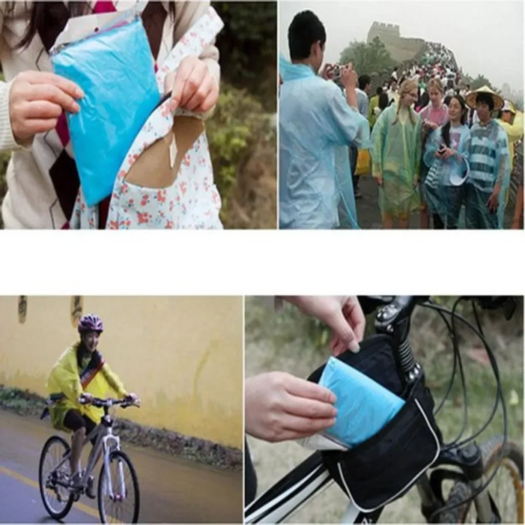 5/10PC Disposable Raincoat Adu - Emergency Poncho Rain avaliação e preço
