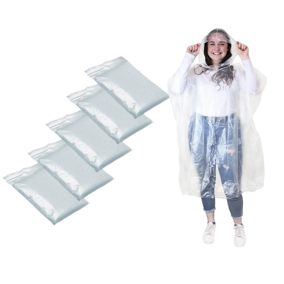 12Pcs Disposable Waterproof Ra - Emergency Poncho Rain avaliação e preço