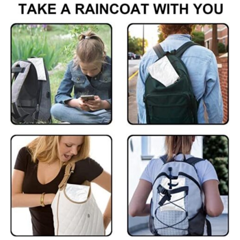 12Pcs Disposable Waterproof Ra - Emergency Poncho Rain avaliação e preço