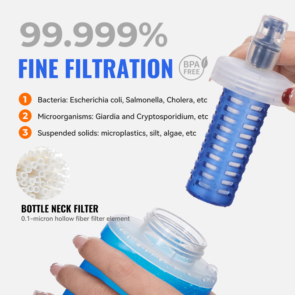 WRELS Water Filter Bottle Coll - Water Bag Collapsible avaliação e preço