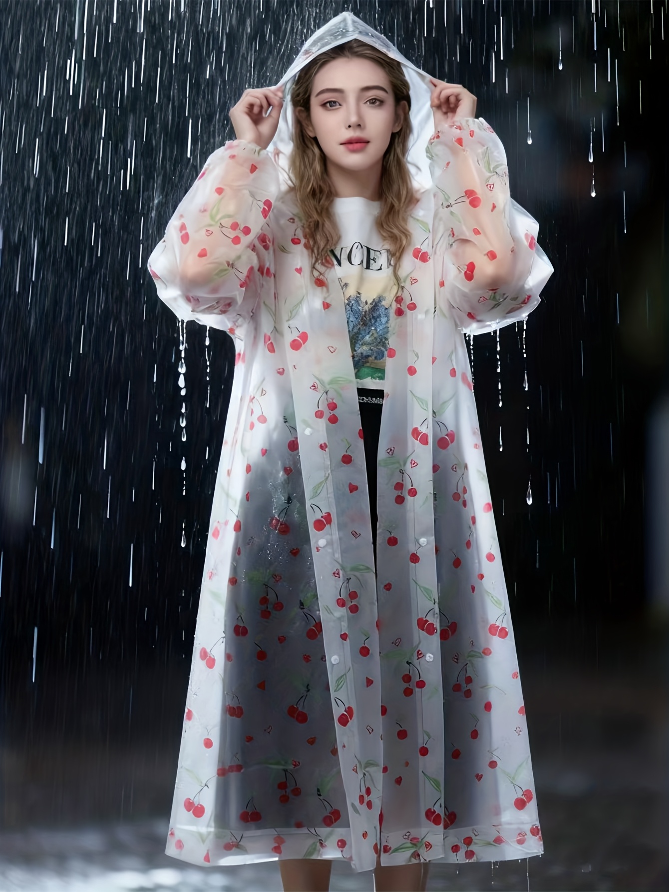 1pc EVA Fashion Rain Poncho- L - Emergency Poncho Rain avaliação e preço