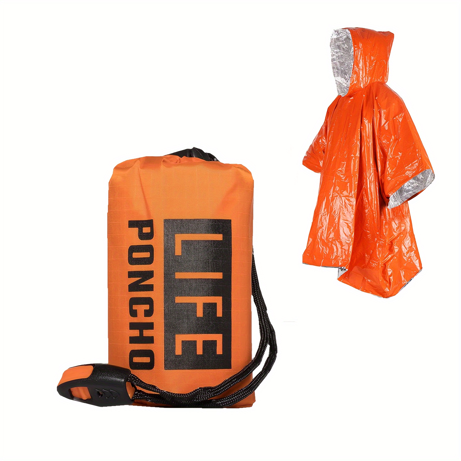 Emergency Survival Rain Poncho - Survival Blanket Reflective avaliação e preço