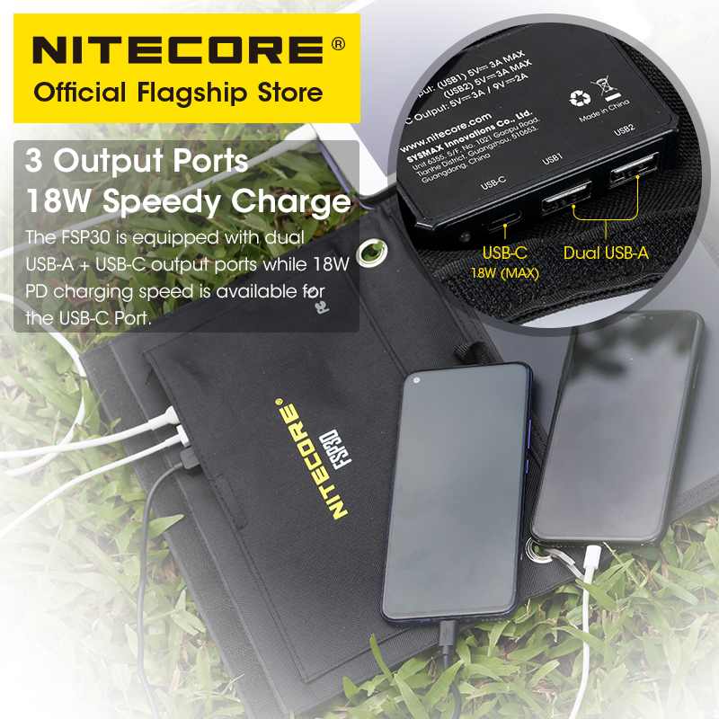 NITECORE FSP30 30W Portable So - Solar Emergency Charger avaliação e preço