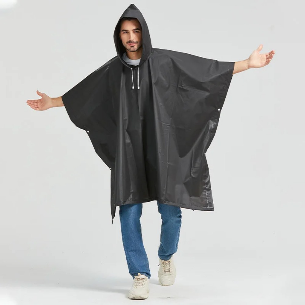 Black Fashion Adult Waterproof - Emergency Poncho Rain avaliação e preço